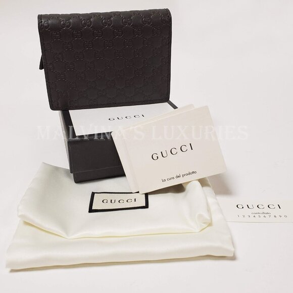 GUCCI WALLET MENS BROWN MICRO GUCCISSIMA LOGO LEATHER 544474 BIFOLD - Picture 11 of 13